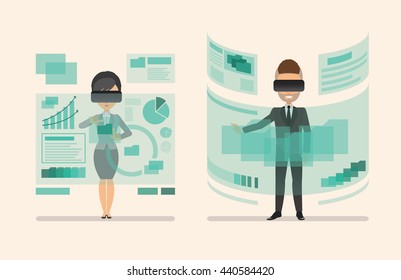 Business meeting. Teamwork shared working. Vector design set 7