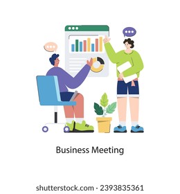 Business Meeting vector Flat Design illustration. Symbol on White background EPS 10 File