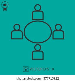 Business meeting vector icon. Simple vector silhouette EPS 10.