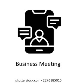 Vector de reunión de negocios   Iconos sólidos. Material gráfico simple