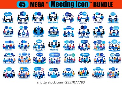 Business Meetings and Vector Icons