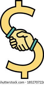 Business Meets the Investor Concept, Partnership Vector Color Icon Design, Financier and investors Symbol on White Background, Business Capitalism and Finance Sign,