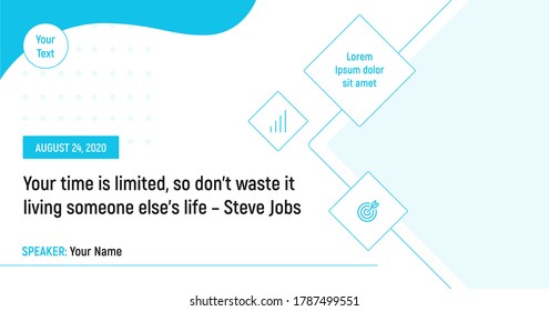 Business Meetup With A Quote And Photo On White Background. Abstract Poster Vector Template E-mail, Party, Workshop, Event, Webinar, Conference