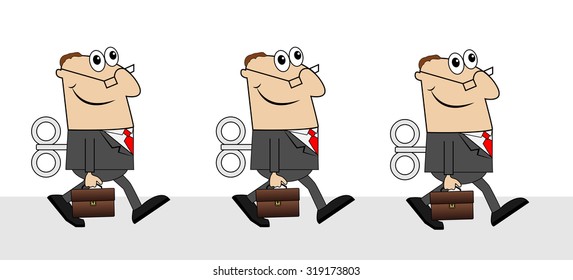 business men with briefcases and keys ,vector illustration
