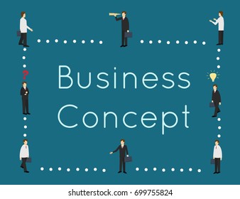 Business men . Business concept Isometric 3d design vector illustration