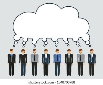 business men develop a common idea vector illustration EPS10