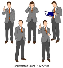 Business Men in different poses 01