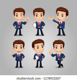 business men with different poses