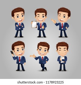 business men with different poses