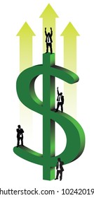 Business men in dollar symbol