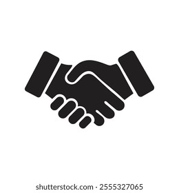 business men handshake icon vector, Professional Agreement. Editable Stroke. Isolated Vector Illustration