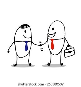 business men handshake - Vector Illustration art