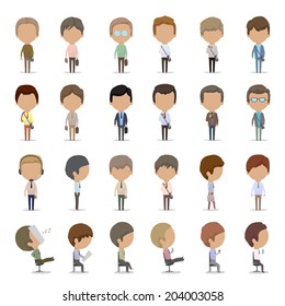 Business Men - Isolated On White Background - Vector Illustration, Graphic Design Editable For Your Design. Business Concept 
