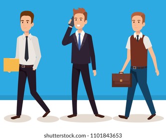 business men isometric avatars