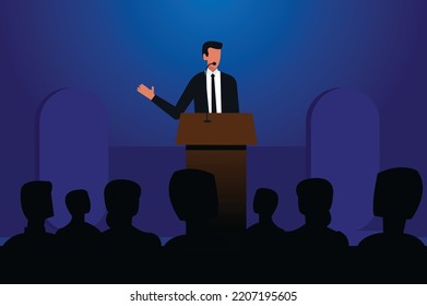 Business Men On Stage Front Audience Stock Vector (Royalty Free ...