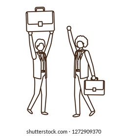 business men with portfolio avatar character