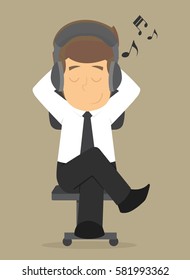 Business men relax by listening to music. vector
