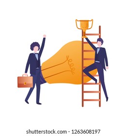 business men with set icons