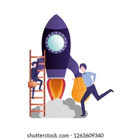 business men with set icons