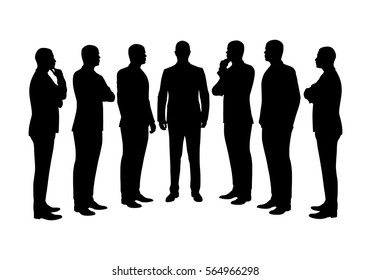 Business men, set of vector silhouettes. People at work