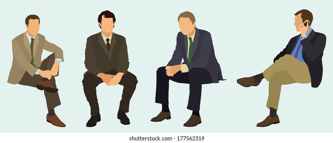 Business Men Sitting Down