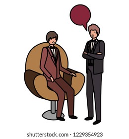 business men with speech bubble avatar character