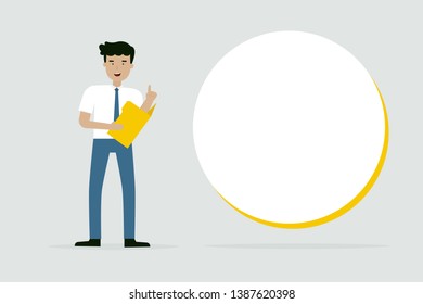 Business Men success hand on folder document with copy space