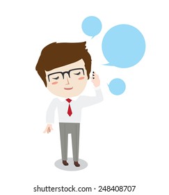 business men talk with phone