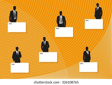 Business men and templates for the text.
