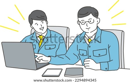 Business men wearing PCs and work clothes