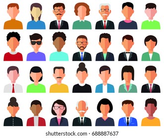 Business men and business women avatar icons.