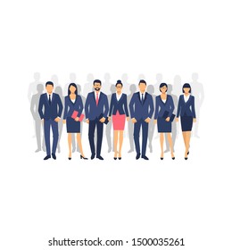 Business men and women silhouette isolated  on the white background.  team business people group hold document folders. Teamwork concept.