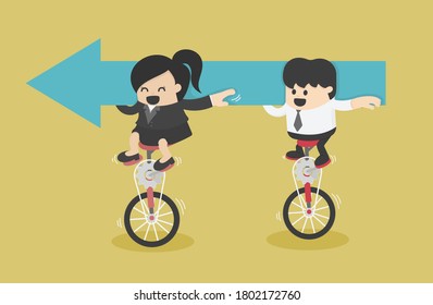 Business men and business women Business Team. Creative Idea Teamwork Business Team Riding
