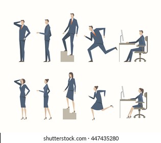 business men and women vector illustration