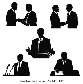 Business men.Political speaker silhouettes