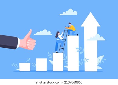 El mentor de negocios ayuda a mejorar la carrera y a sostener escaleras de escaleras ilustraciones vectoriales. Mentalidad, habilidades de actualización, ayuda de ascenso y autodesarrollo estrategia de diseño de estilo plano concepto de negocio.