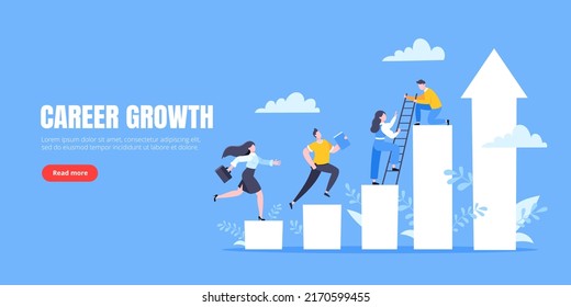 Business mentor helps to improve career and holding stairs steps vector illustration. Mentorship, upskills, climb help and self development strategy flat style design business concept. - Shutterstock ID 2170599455