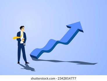 Business mentor helps to improve career, help and self development strategy flat style design business concept. vector illustration.	
