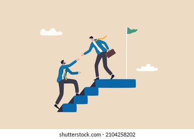 Business Mentor Leadership Help Colleague Succeed Stock Vector (Royalty ...