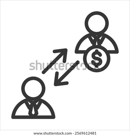 Business Mentor Outline Icon Vector Illustration