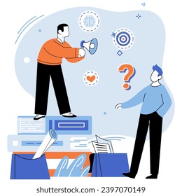Business mentor. Vector illustration. An experienced adviser serves as trusted guide in business matters Trusting authority and guidance mentor is crucial for personal growth A business mentor offers