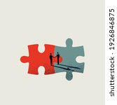 Business merger and acquisition vector concept with businessmen shaking hands, end of negotiation, success. Eps10 illustration.