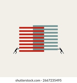 Business merger and acquisition vector concept. Symbol of deal, agreement, cooperation, negotiation. Minimal design eps10 illustration.