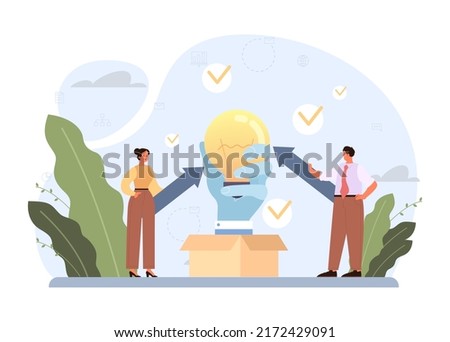 Business merger concept. Business acquisition, progress and success. Company expansion, takeover and merger. Idea of firm promotion for a new marketplace. Flat vector illustration
