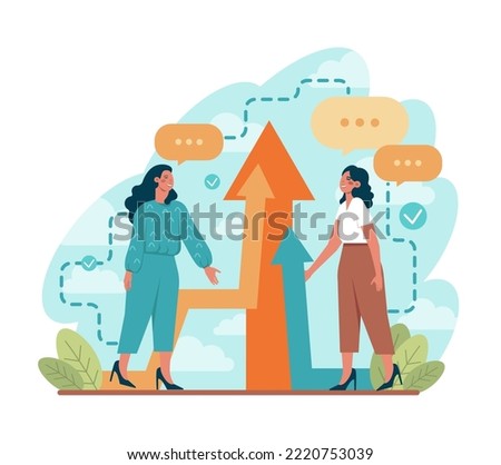 Business merger concept. Business acquisition, progress and success. Company expansion, takeover and merger. Idea of firm promotion for a new marketplace. Flat vector illustration
