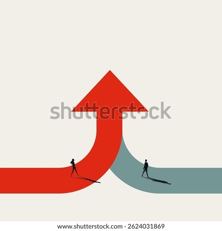 Business merger or cooperation vector concept. Symbol of agreement, cooperation, teamwork. Minimal design eps10 illustration.
