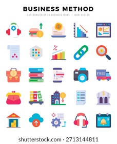 Business Method Icon Pack 25 Vektorsymbole für Webdesign.