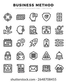 Business Method icons set. Collection of simple Lineal web icons.