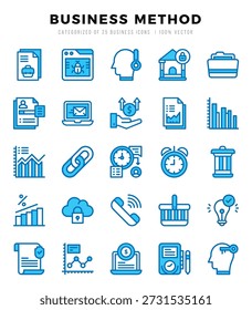 Business Method Two Color icons collection. Two Color icons pack. Vector illustration