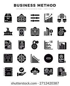 Business Method web icons in Glyph style.